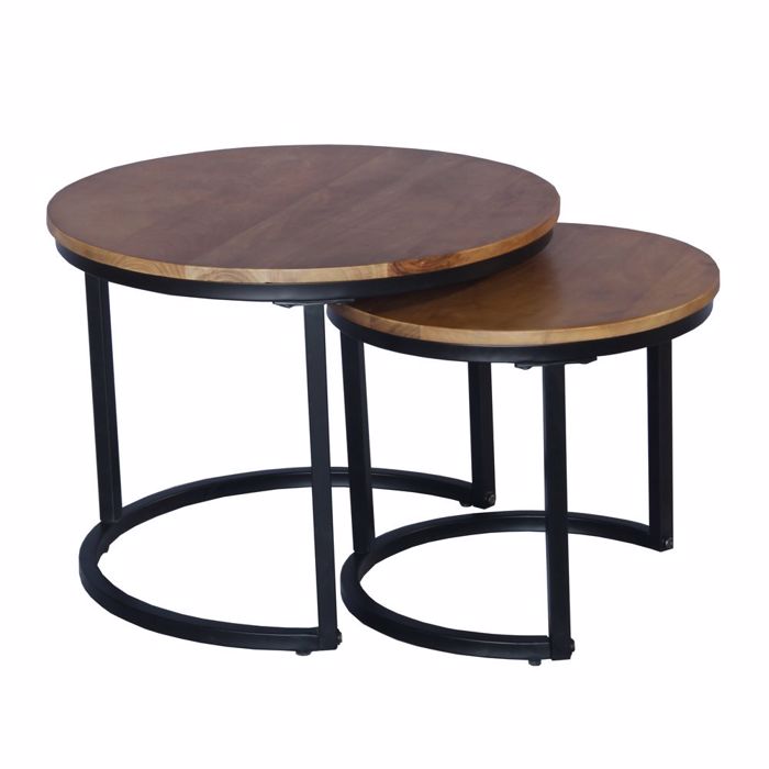 Liberta - Maison MATE Set ton 2 Coffee Table apo Masif Xulo Karudi/Mavro 54x54xH42cm 04-1038